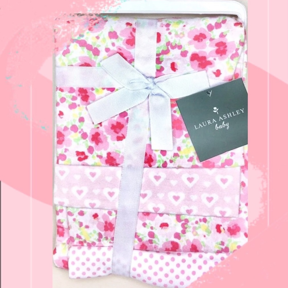 🌸 LAURA ASHLEY Shabby Chic Baby Blanket Set 🌸